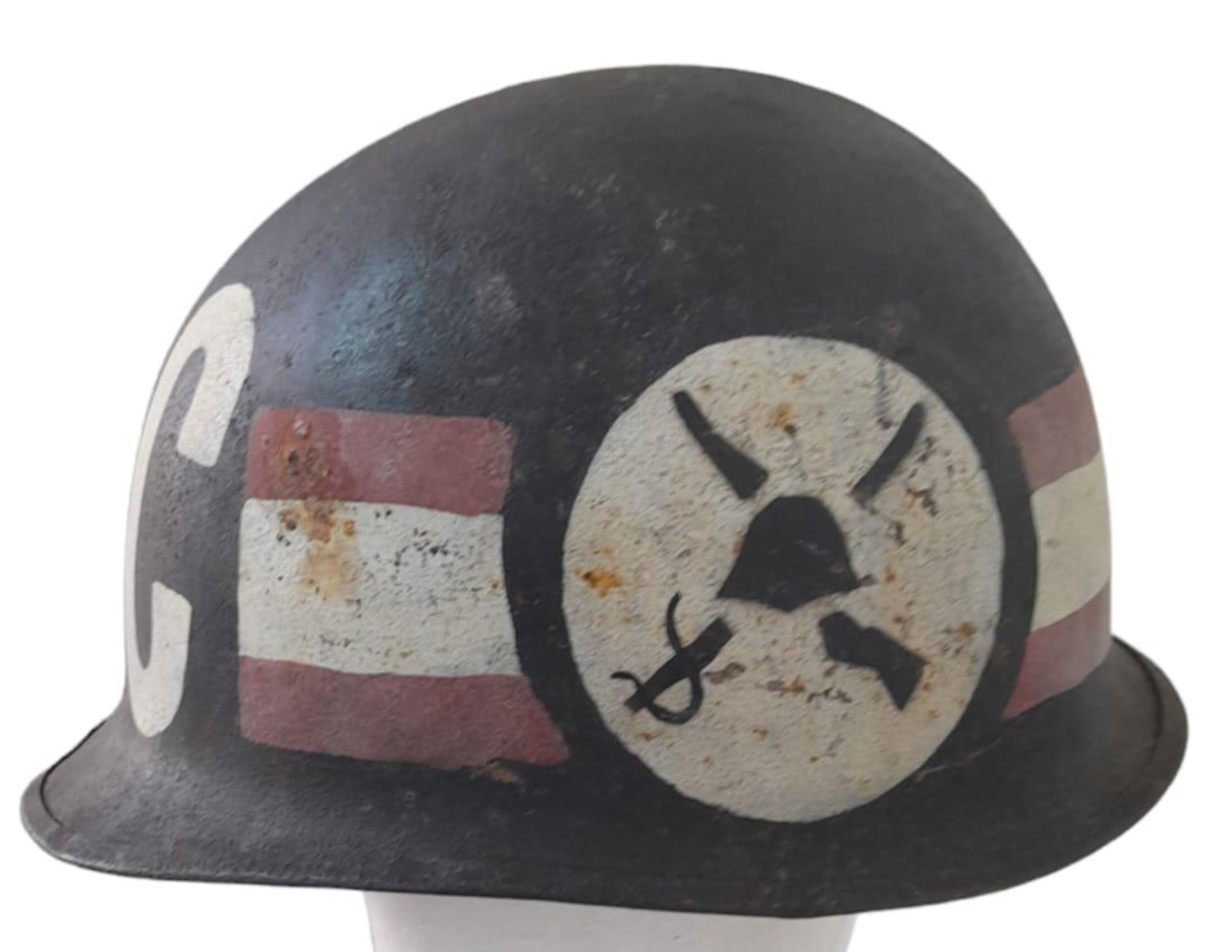 Vietnam War Quan Canh (Military Police) helmet. - Image 2 of 5