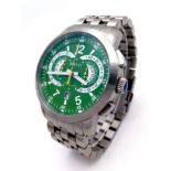 An Unworn 2013 Roberto Bianci Men’s Swiss Pro-racing Chronograph. Model RB7096-SS-Green. 48mm