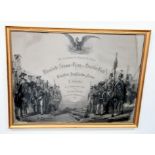 A Gilt Framed and Glazed 19th Century Engraving ‘The Royal Prussian Army’ Dated 1854 by Alexander