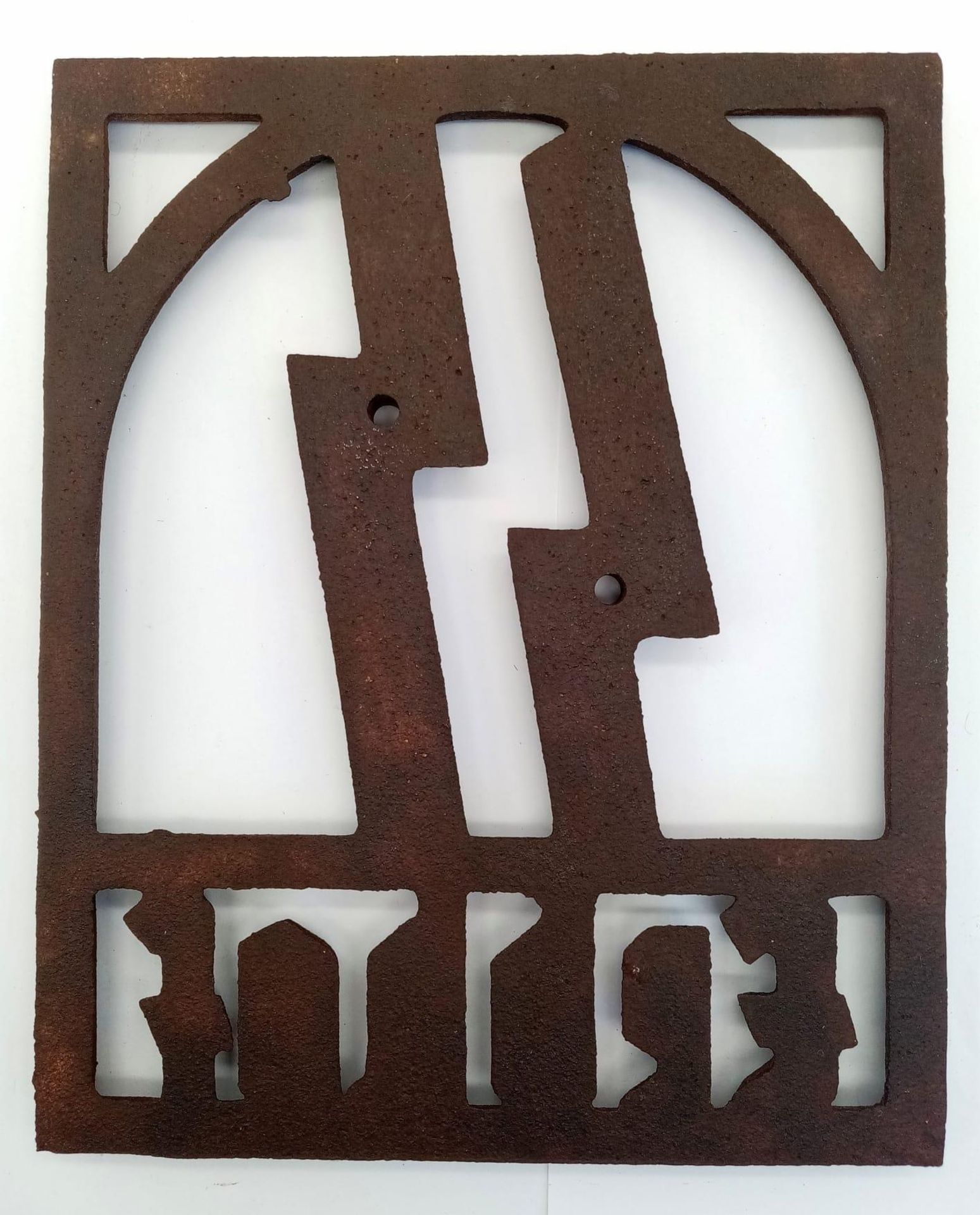 3rd Reich Erbhof (Hereditary Farm) Iron Plaque Depicting SS Runes. These were mounted to farm - Image 2 of 3