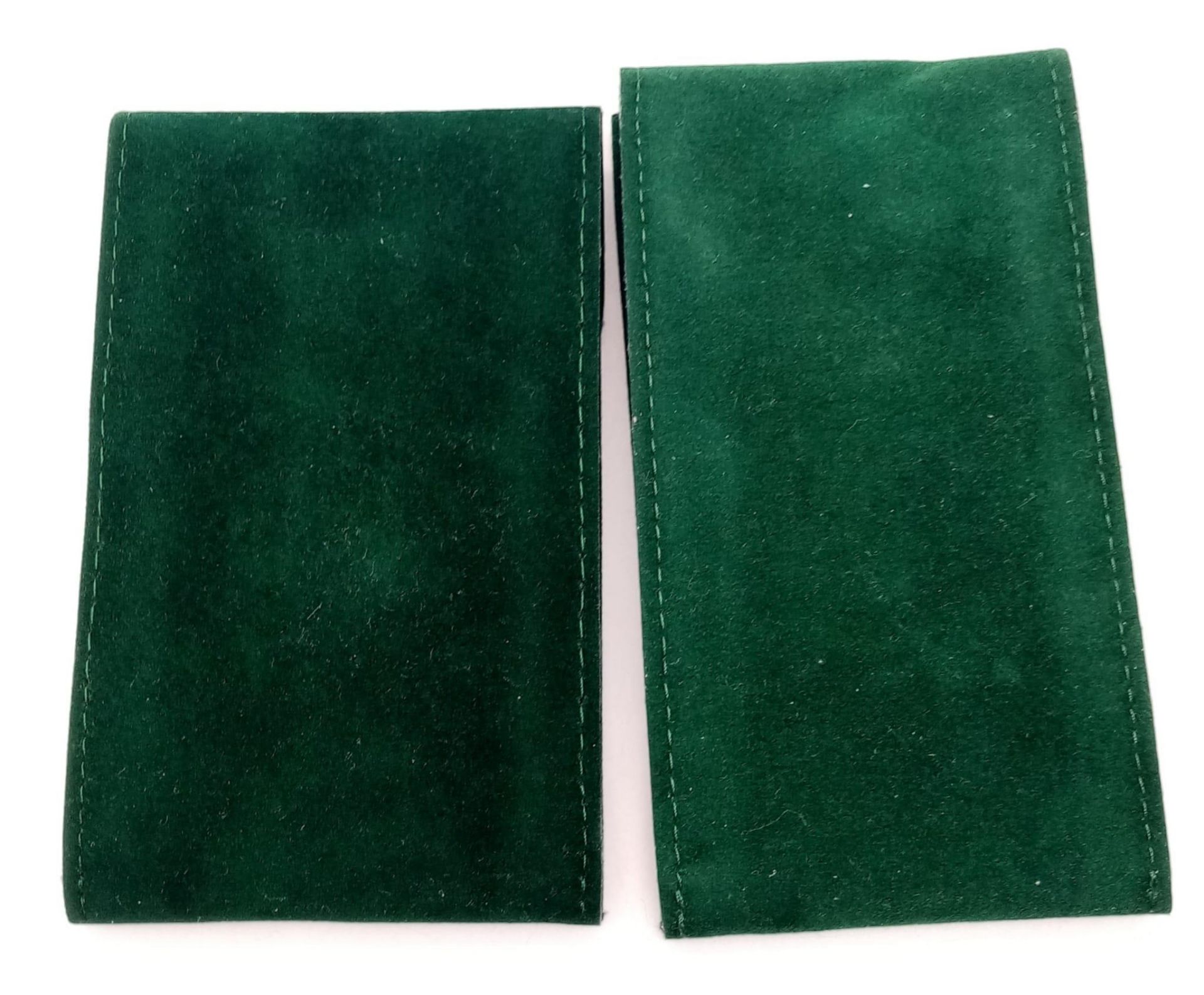 Two Different Sized Rolex Branded Travel Pouches. Soft green textile material. 12cm x 6cm and 11cm x - Bild 4 aus 9