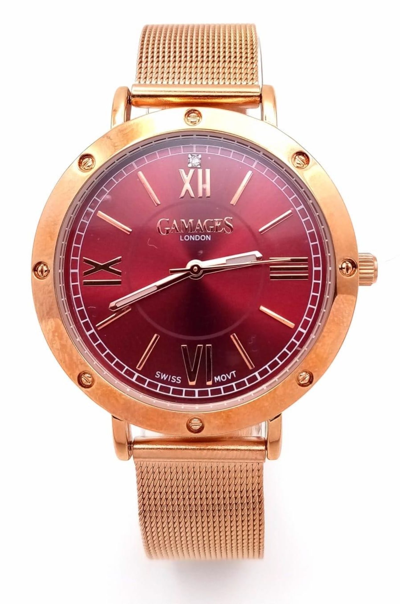 An Unused, Limited Edition, Gamages of London Gold Tone ‘Cruiser Diamond Watch’ Model 8014. The - Image 2 of 6