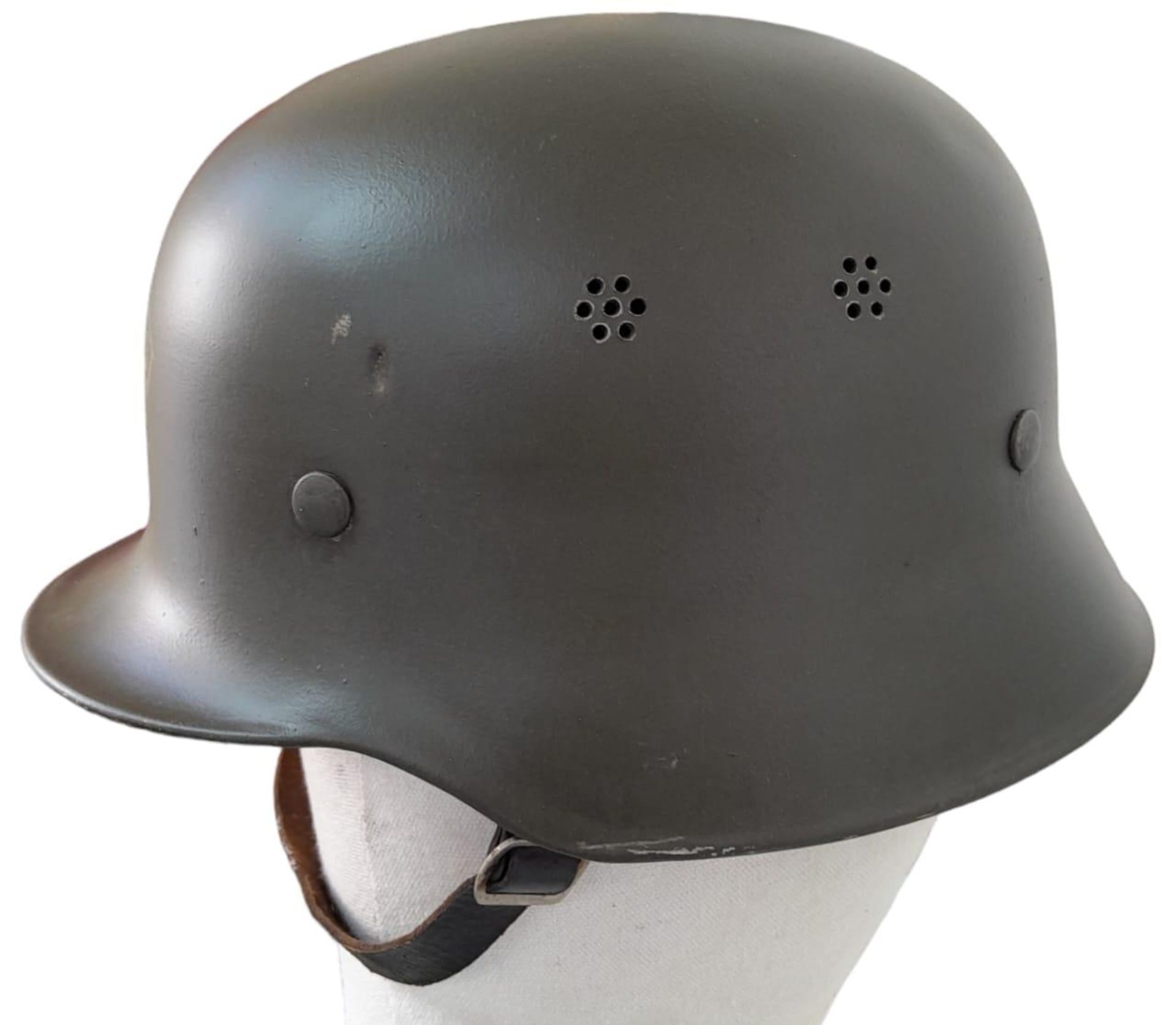 3rd Reich Lightweight Fire Helmet used by the German Aircraft Factory Arado Flugzeugwerke, whose - Image 2 of 5