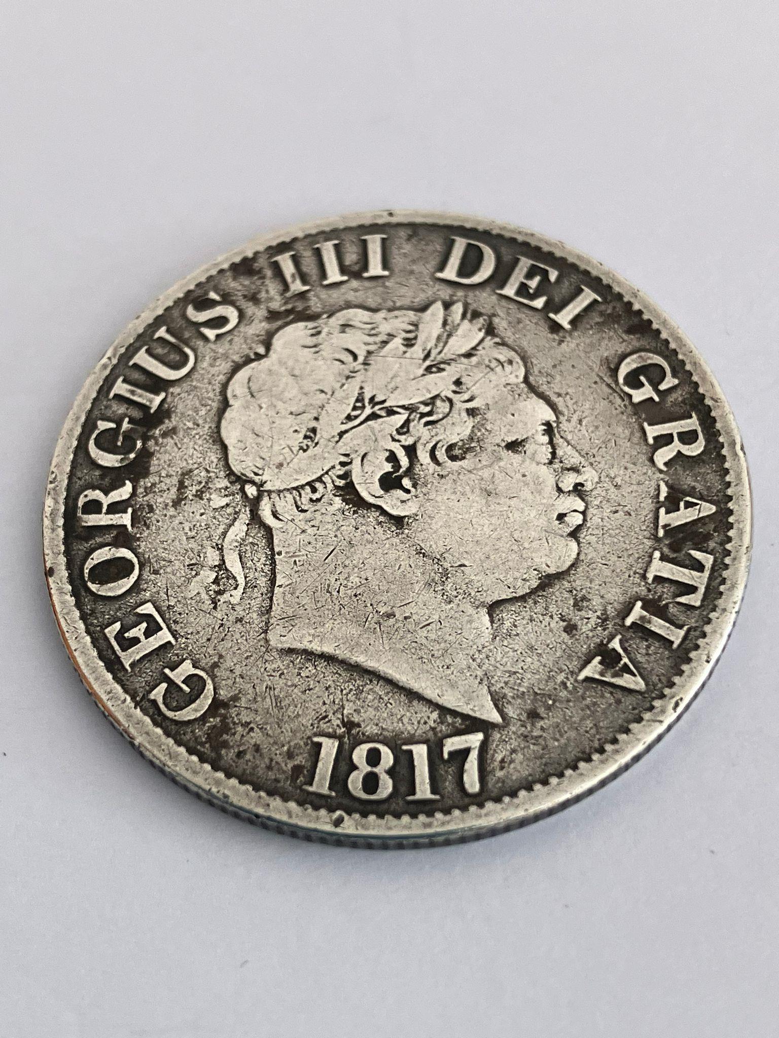 1817 GEORGE III SILVER HALF CROWN. Condition Fine almost Very Fine.