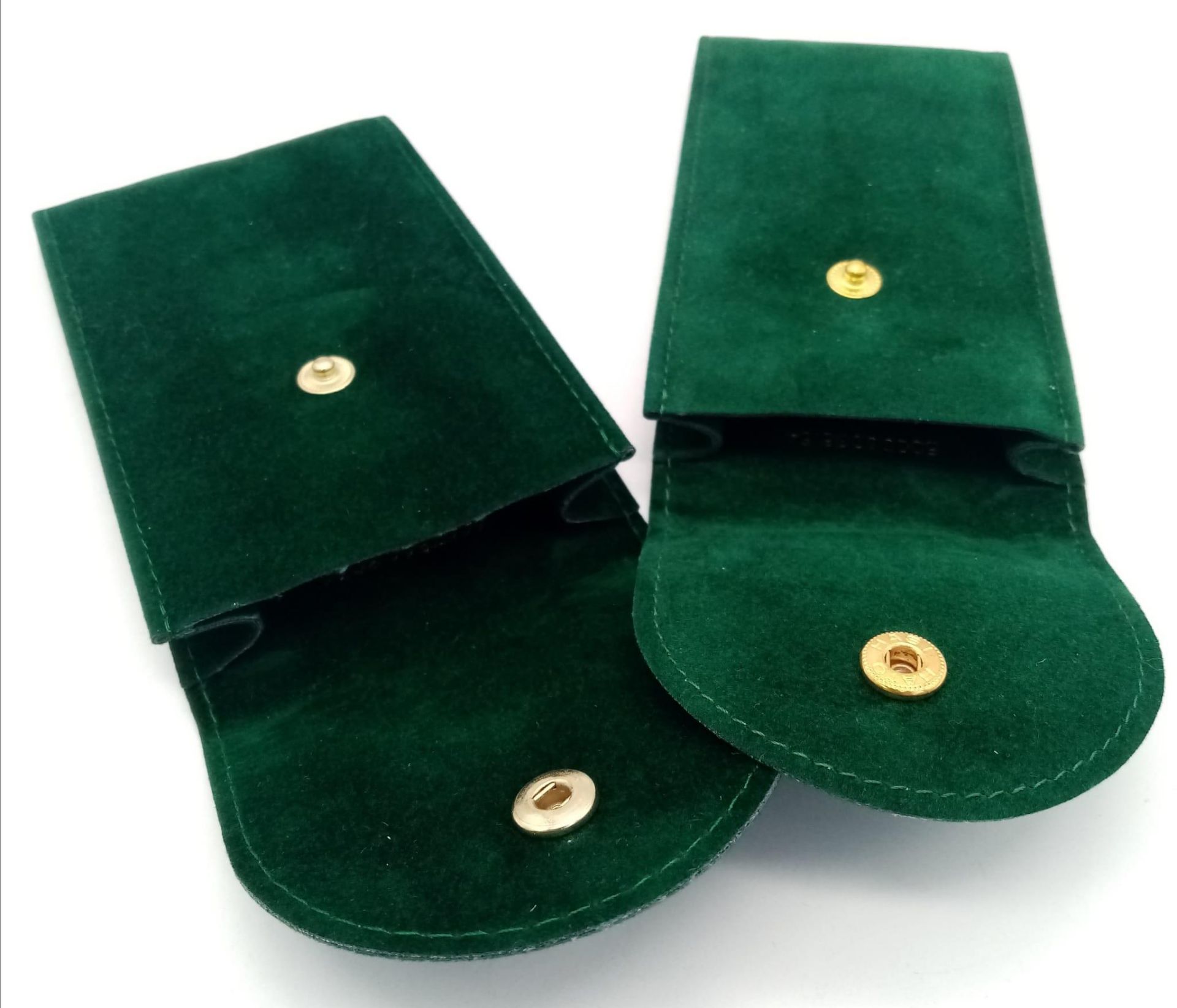 Two Different Sized Rolex Branded Travel Pouches. Soft green textile material. 12cm x 6cm and 11cm x - Bild 3 aus 9