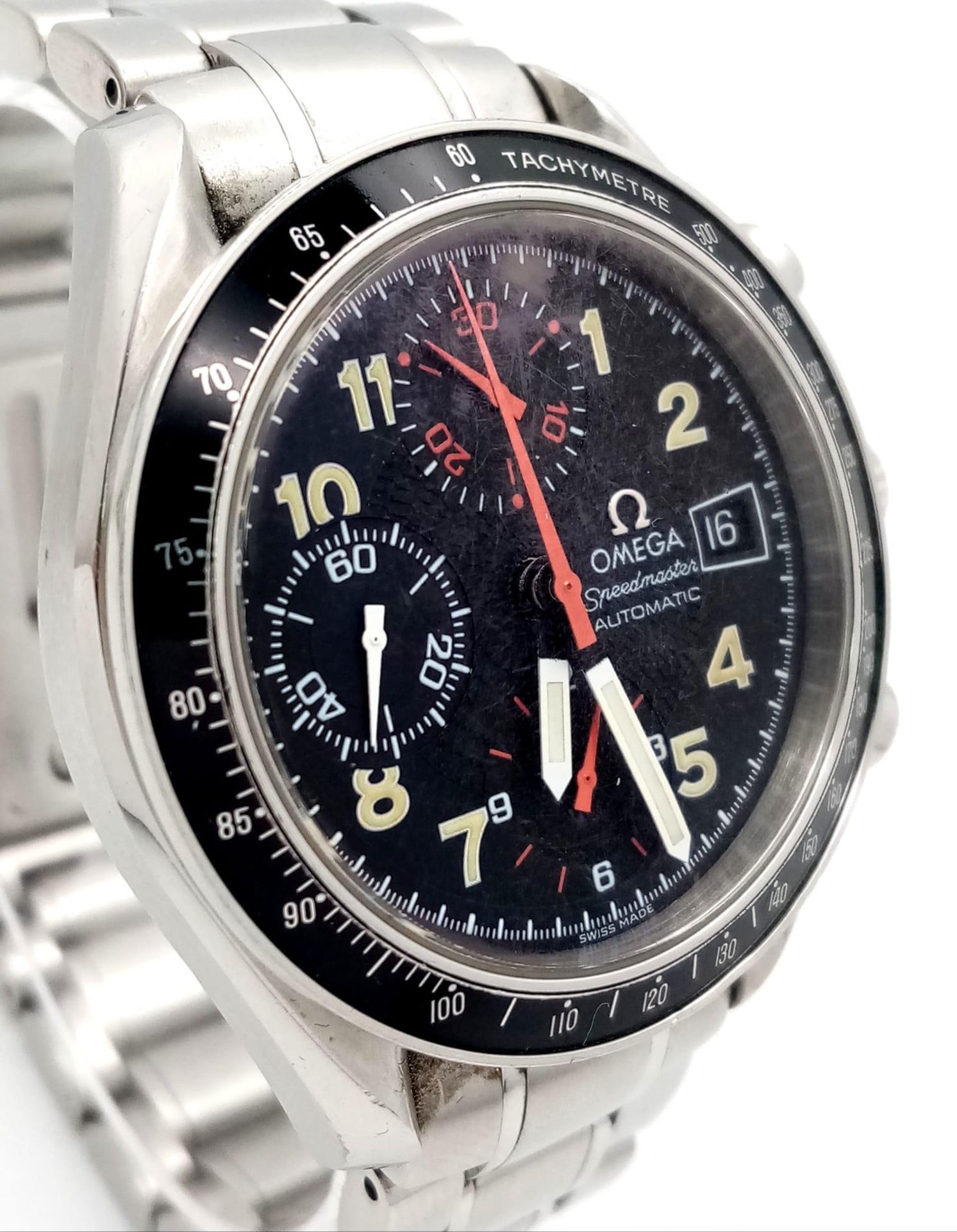AN OMEGA "SEAMASTER"AUTOMATIC TACHYMETRE WITH 3 SUBDIALS , DATE BOX AND ON A STAINLESS STEEL STRAP . - Image 3 of 6