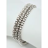 A stylist Italian 925 silver triple row popcorn link bracelet. Total weight 17.4G. Total length