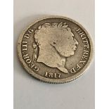 1817 GEORGE III SILVER SHILLING. Shield Worn condition although bull head side fair with wording and