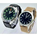Two Unworn Military Homage Watches Comprising: a 1960’s RAF Design Watch 42mm Including Crown & a