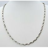 A vintage 925 silver belcher link necklace. Total weight 6.4G. Total length 50cm.