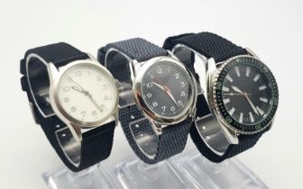 A Parcel of Three Unworn French Military Homage Watches Comprising; 1) 1960’s French Navy (42mm), 2)