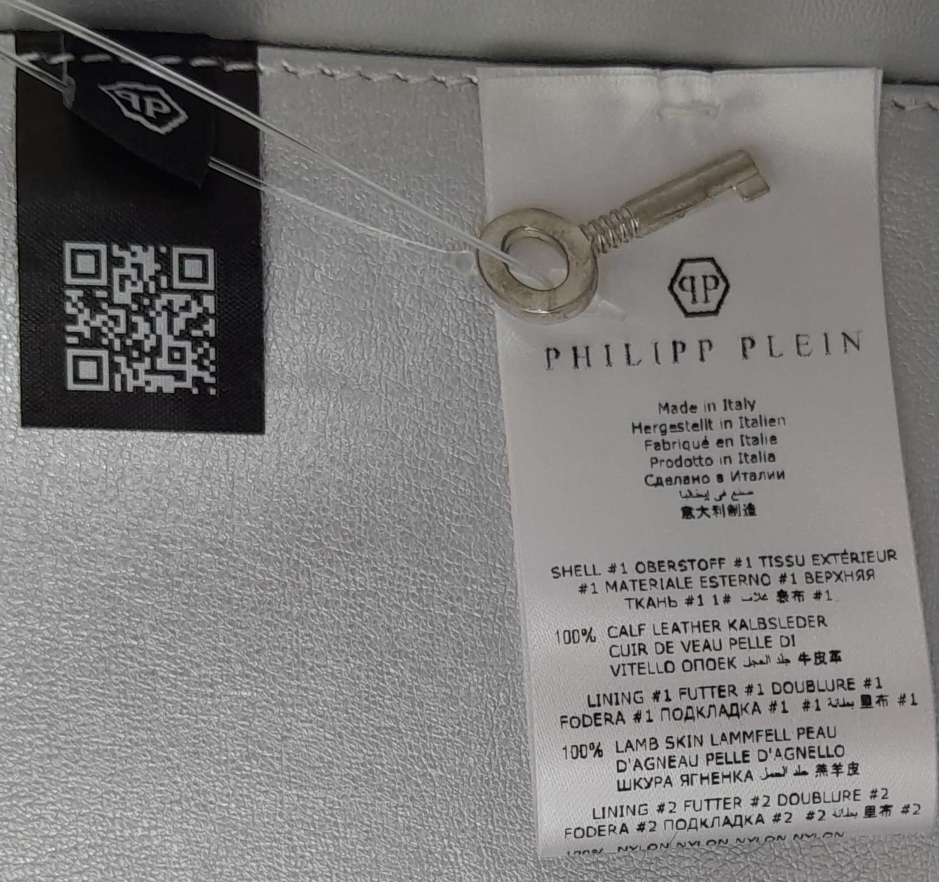 A Philipp Plein Handle Bag Statement. Crocodile Printed Patent Box Bag, Leather exterior, Leather - Bild 8 aus 11