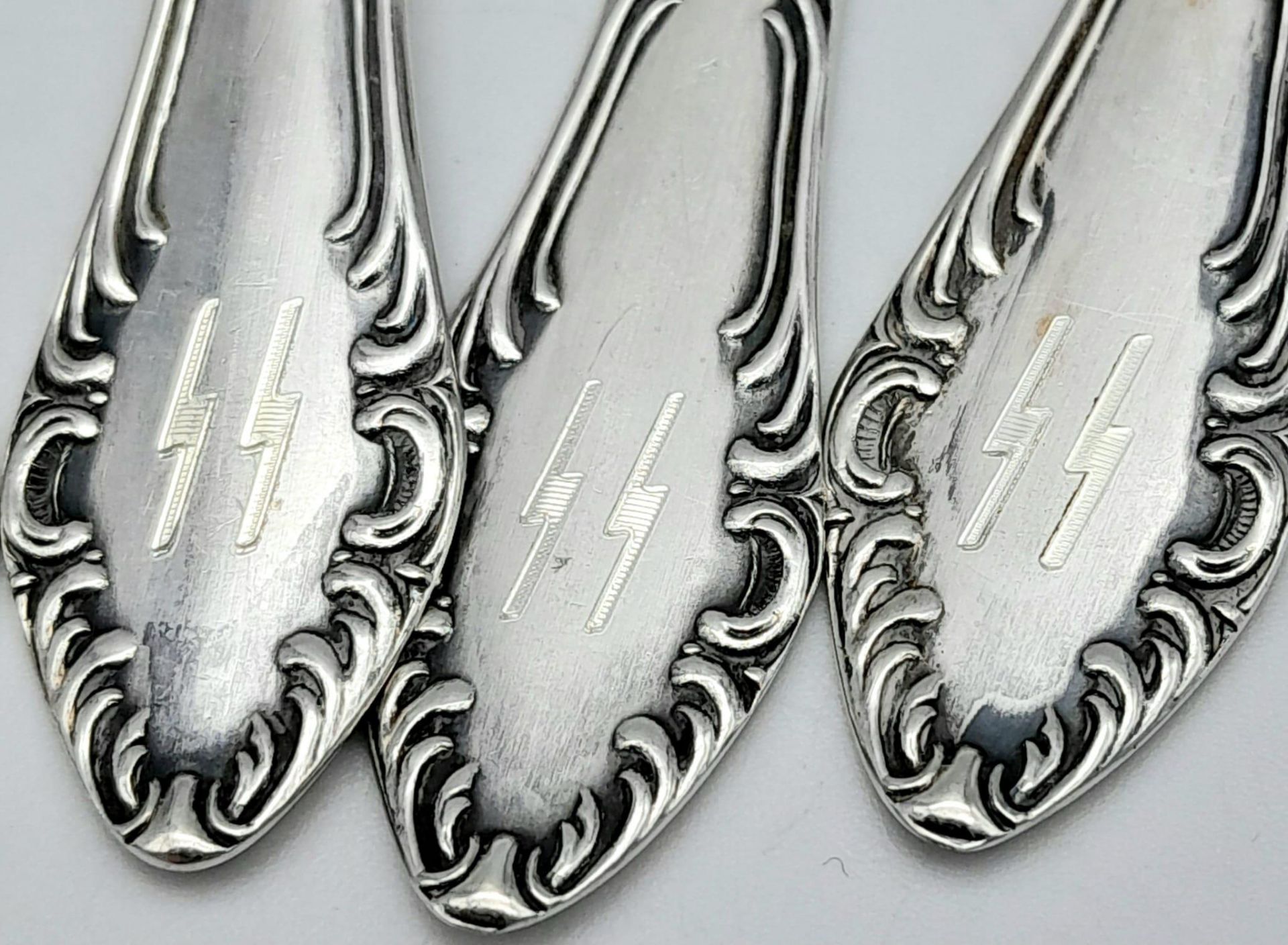 6x hallmarked 800 Silver Waffen SS Spoons. - Image 4 of 6