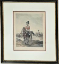 An Antique, Framed and Glazed, 19th Century Coloured Engraving of the 16th Queen’s Lancers,