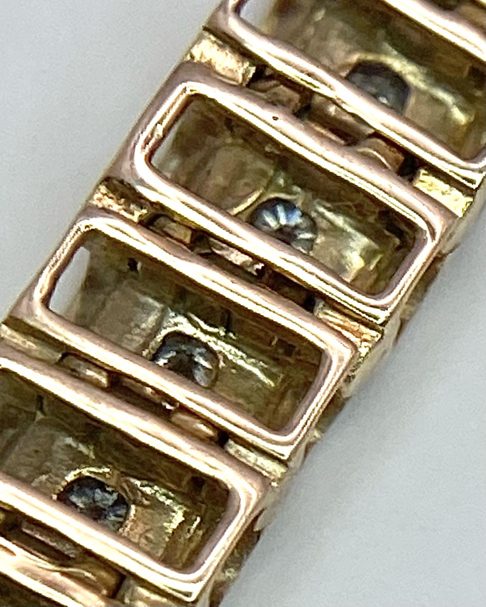 A 9K YELLOW GOLD DIAMOND SET LINK BRACELET 11.7G 1CT , 18.7cm length SC 4028 - Image 5 of 7