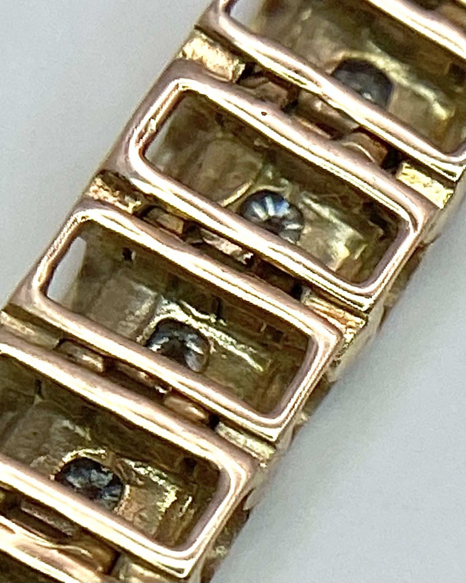 A 9K YELLOW GOLD DIAMOND SET LINK BRACELET 11.7G 1CT , 18.7cm length SC 4028 - Bild 5 aus 7
