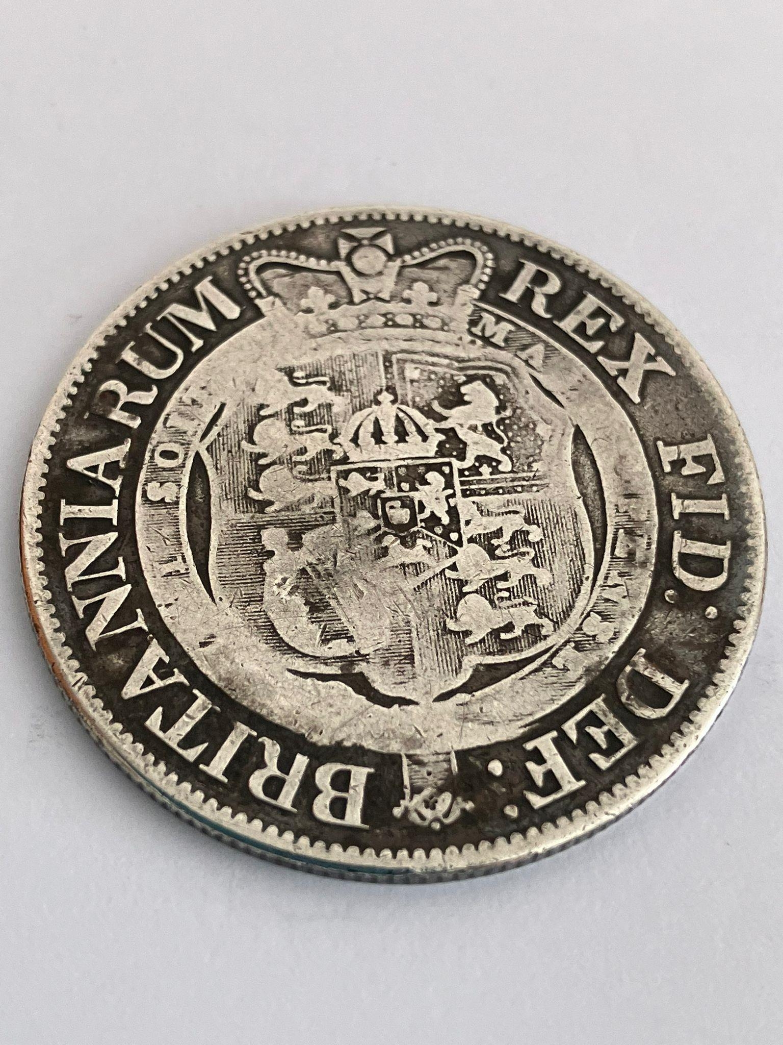 1817 GEORGE III SILVER HALF CROWN. Condition Fine almost Very Fine. - Image 2 of 3