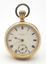 An Antique (1906) Gold Plated Waltham Schierwater and Lloyd of Liverpool Pocket Watch. 15 jewels.