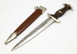 A 3rd Reich Rzm SA Dagger. Numbered M7/2 for the maker Emil Voos Waffenfabrik. This will take