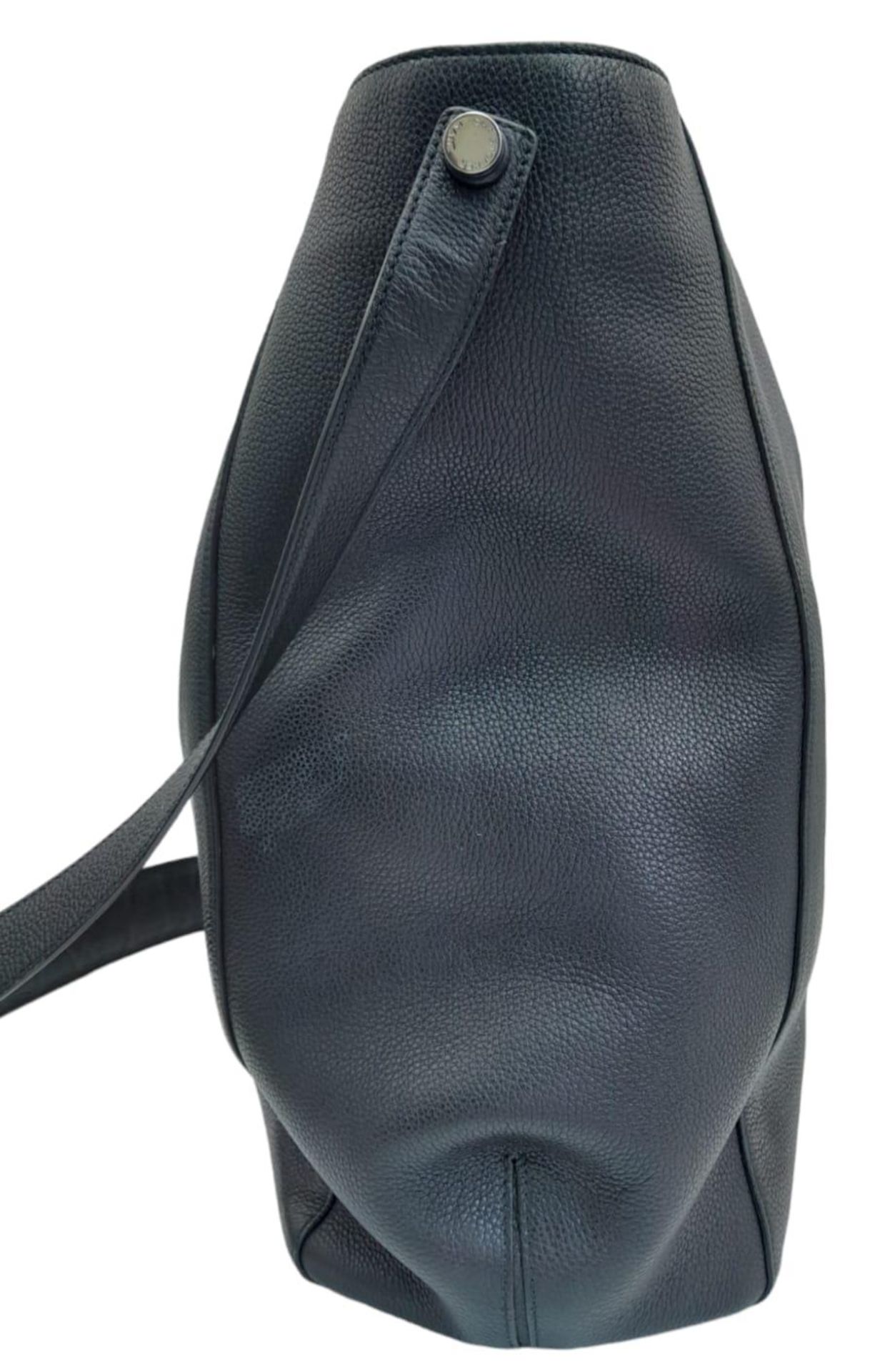 A Christopher Kane Black Tote Bag. Leather exterior with silver-toned hardware, two top handles, - Image 2 of 7