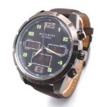 An Excellent Condition Accurist Model 7232 Men’s Digital and Analogue Watch. Bronze Tone. 48mm