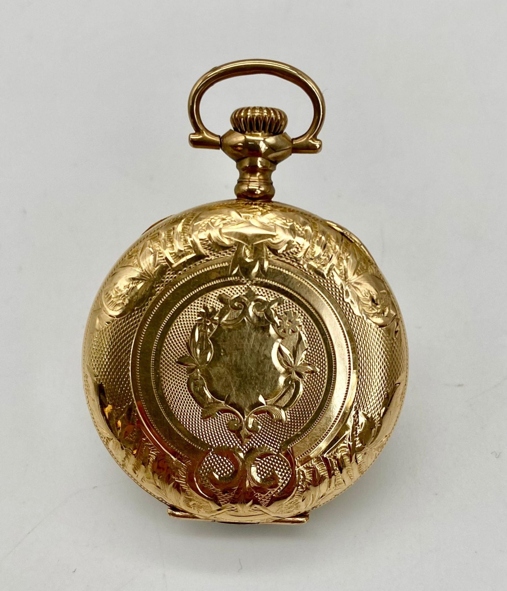 An Antique (1912) Small Elgin Gold Plated Pocket Watch. 15 jewels. 16578165 movement. Top winder. - Image 2 of 5