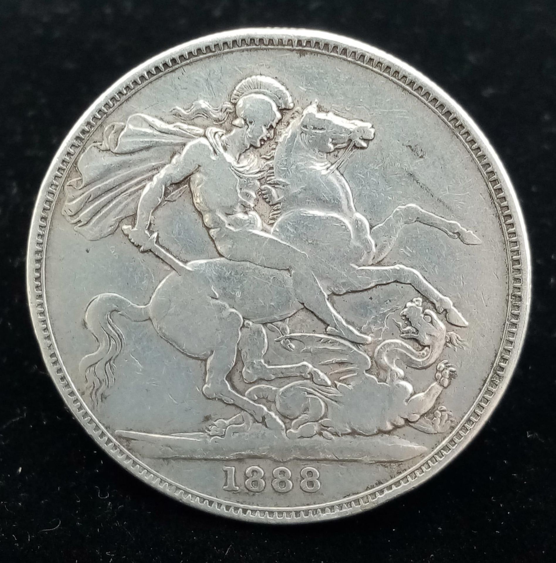 A Hard-To-Find 1888 Queen Victoria Silver Crown. VF grade but please see photos.