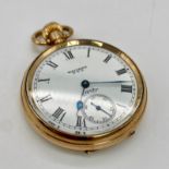 An Antique (1918) Waltham Equity Gold Plated Pocket Watch. 7 jewels. 22402132 movement. White dial