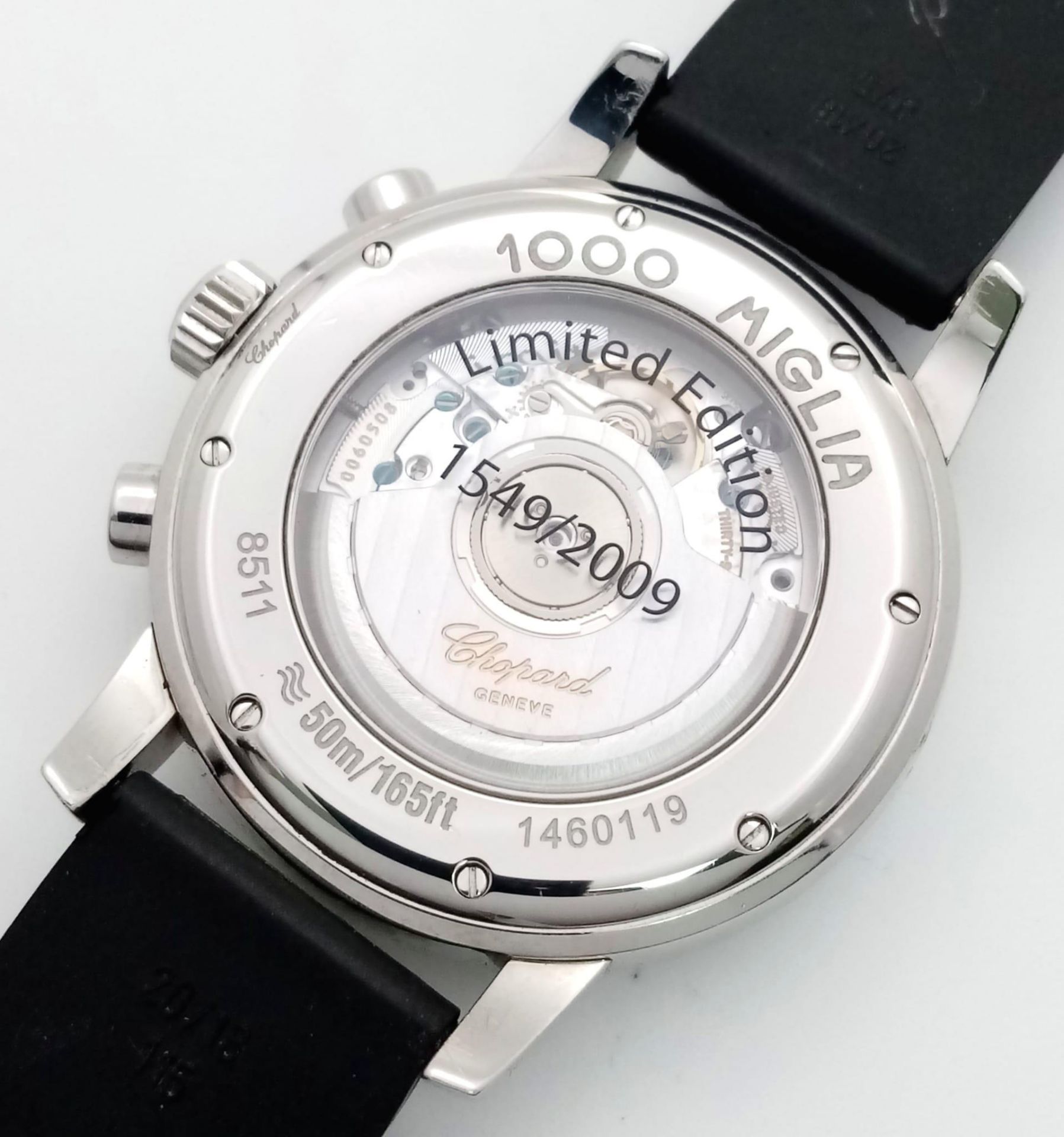 A Chopard Miglia Automatic Chronograph Gents Watch. Black vulcanized rubber strap. Stainless steel - Bild 8 aus 14