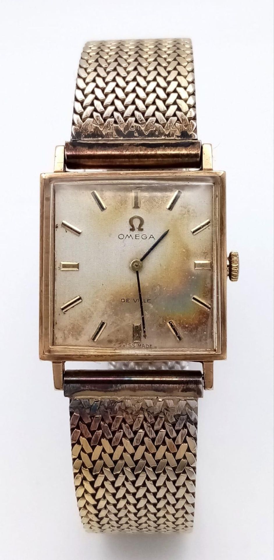 A Vintage Omega 9K Gold Cased Gents De Ville Watch. 620 calibre. Gilded stainless steel bracelet. 9K - Image 2 of 7