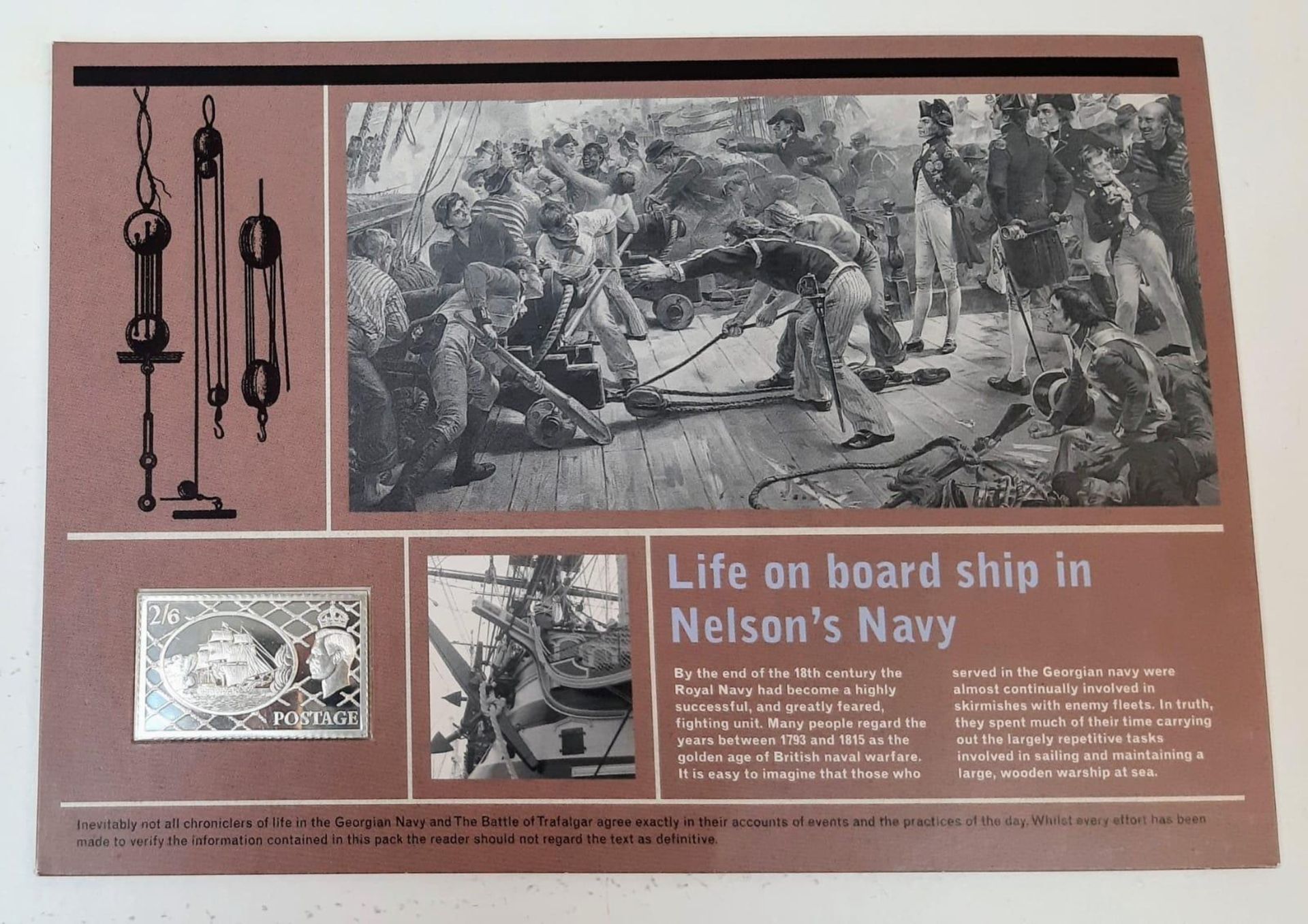 A Sterling Silver, Limited Edition, 2005 Commemorative Ingot of Life on Board Nelson’s Navy. In - Image 2 of 4