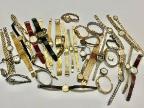 Mixed watches lot to include a 18ct gold watch working & assorted watches