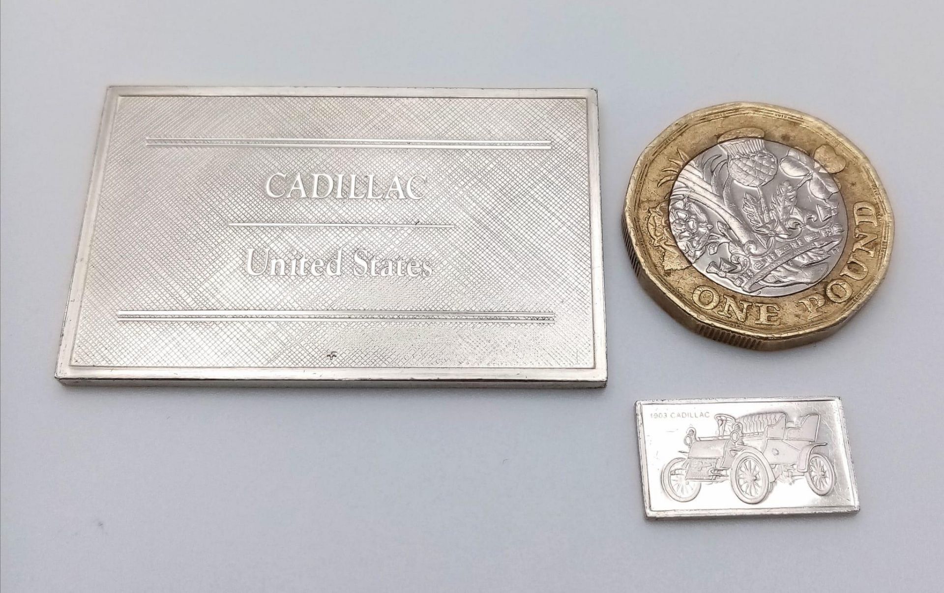 2 X STERLING SILVER AND ENAMEL CADILLAC CAR MANUFACTURER PLAQUES, MADE IN UNITED STATES USA, SIZE - Image 3 of 3