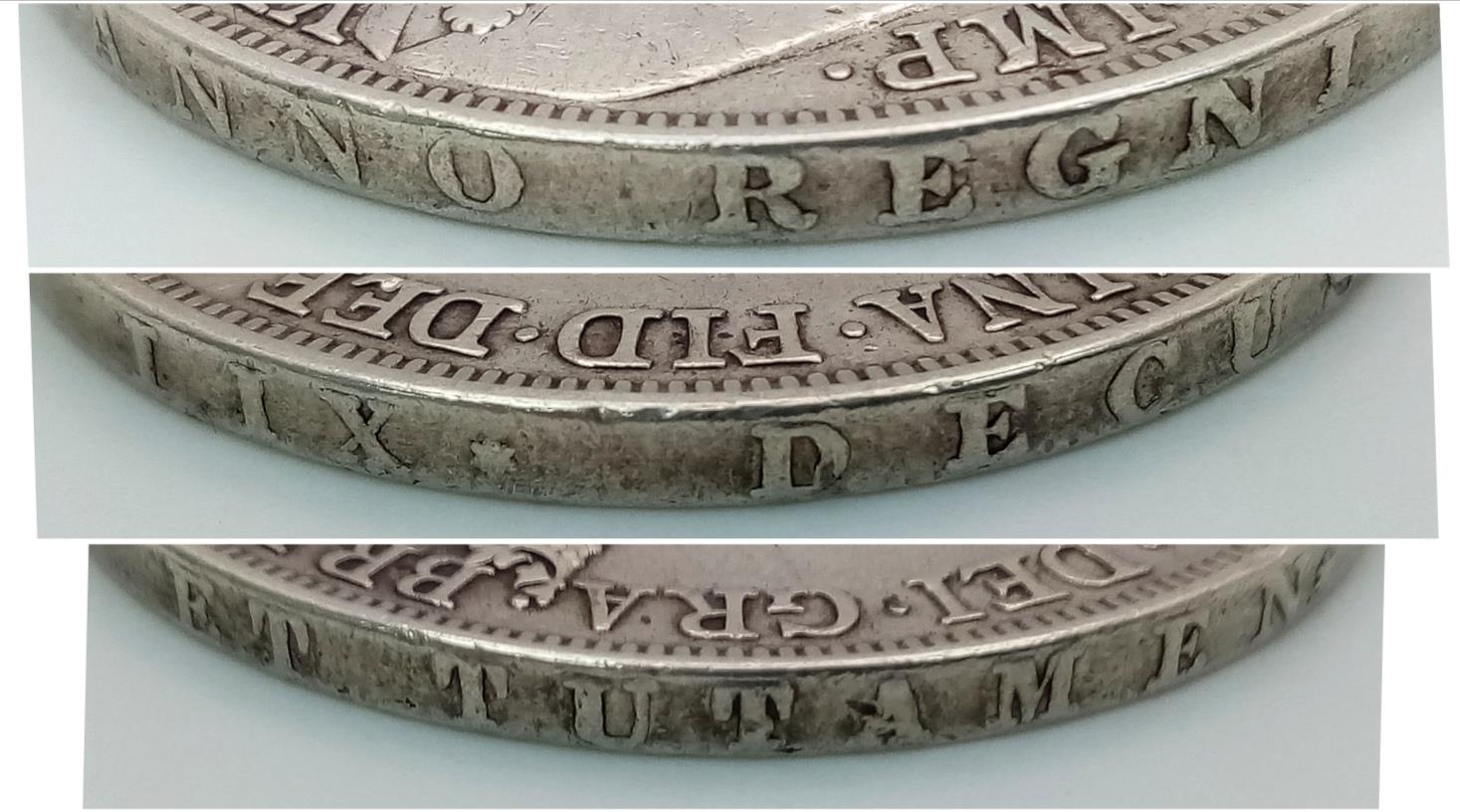 An 1895 Queen Victoria Silver Crown Coin. VF grade but please see photos - Image 2 of 3