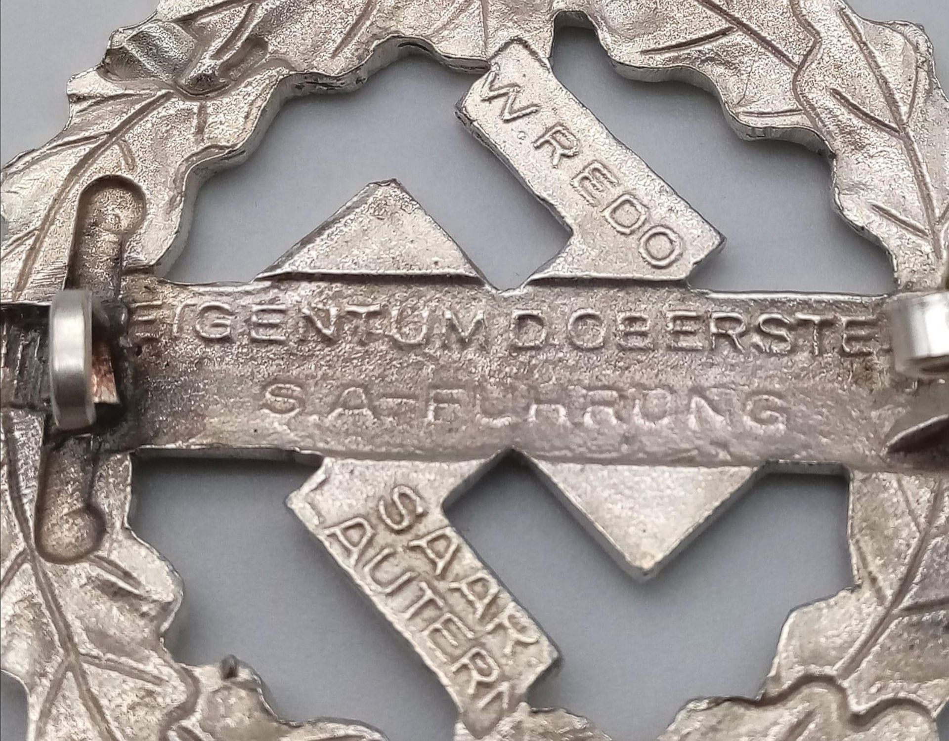 WW2 German Silver Grade SA Sports Badge. Makers marked on rear - Bild 3 aus 3