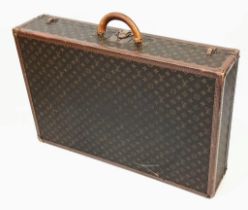 A Vintage Louis Vuitton Bisten 80 Trunk. Famous Monogram Leather With Gold Tone Hardware. Size