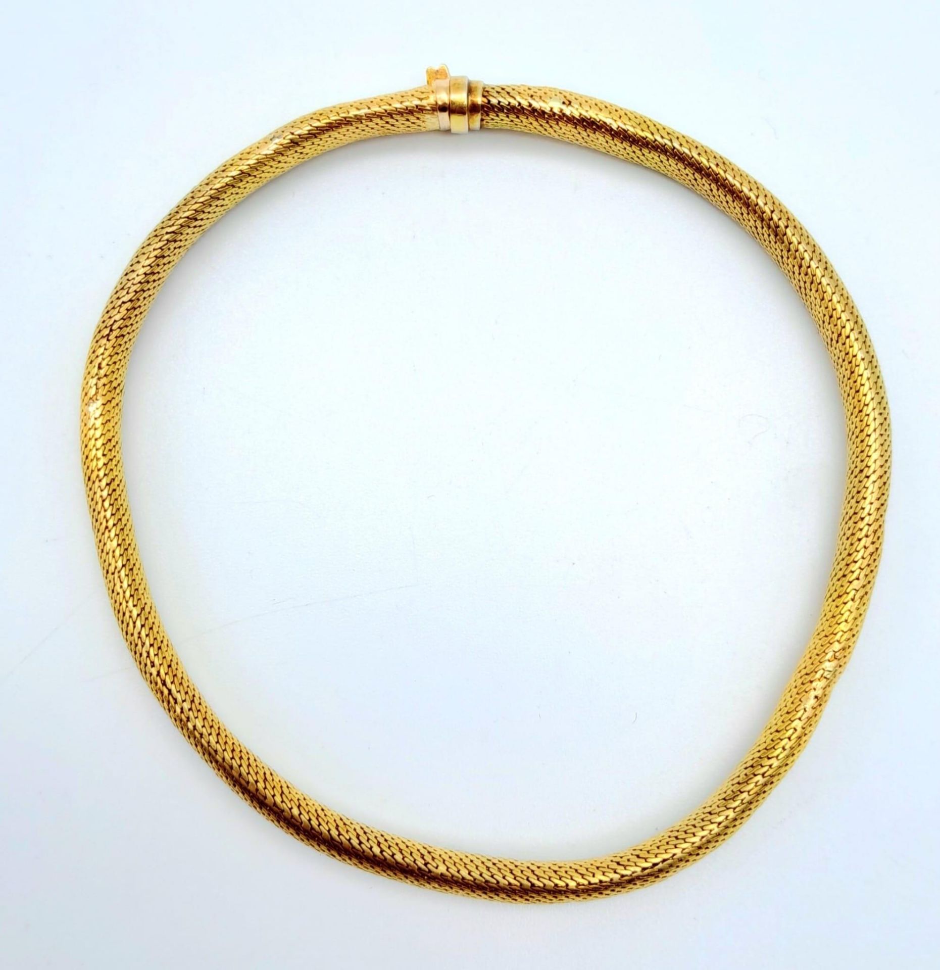 A 9 K yellow gold snake skin bracelet, length: 19 cm, weight: 11.1 g - Bild 3 aus 5