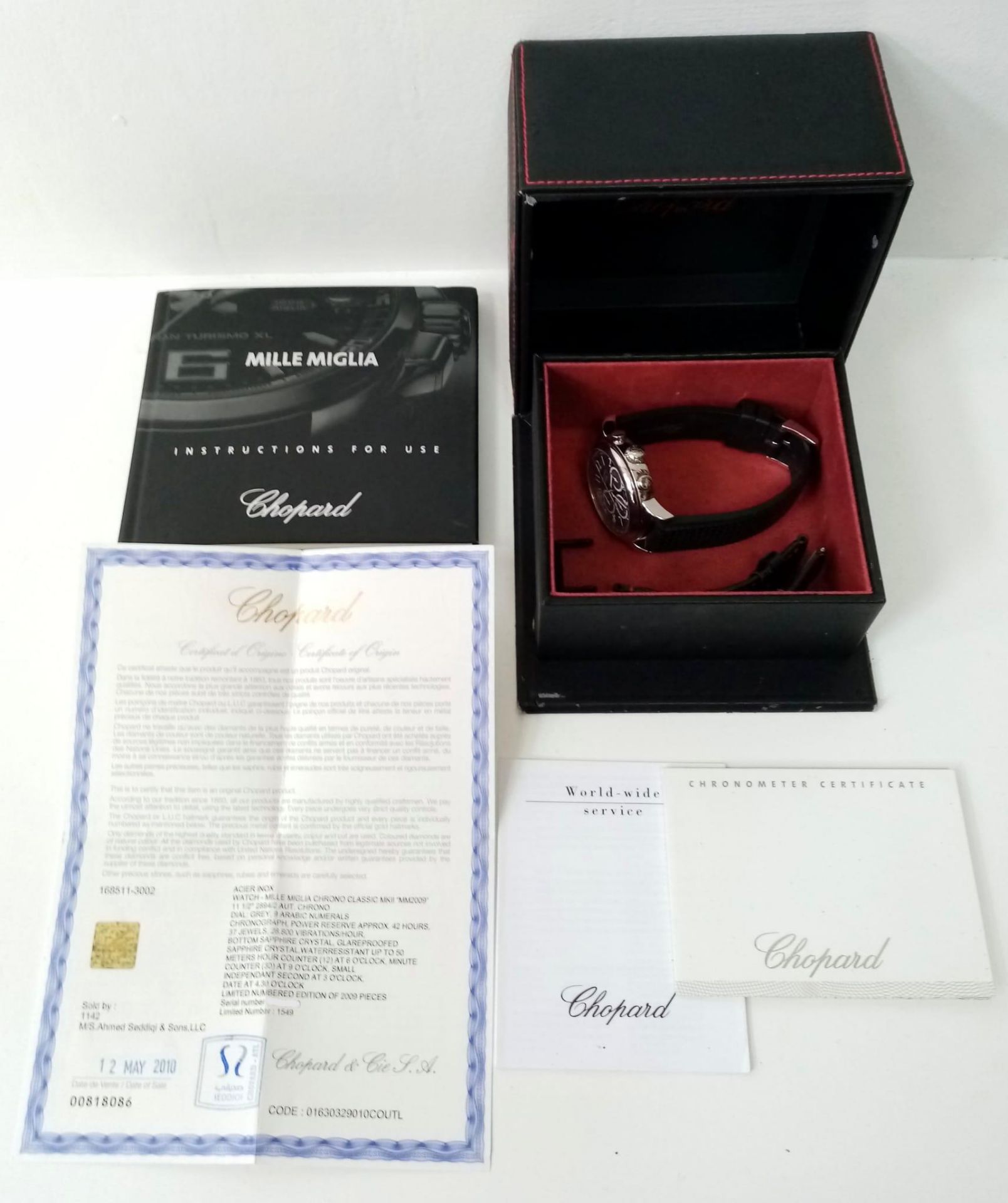 A Chopard Miglia Automatic Chronograph Gents Watch. Black vulcanized rubber strap. Stainless steel - Bild 12 aus 14