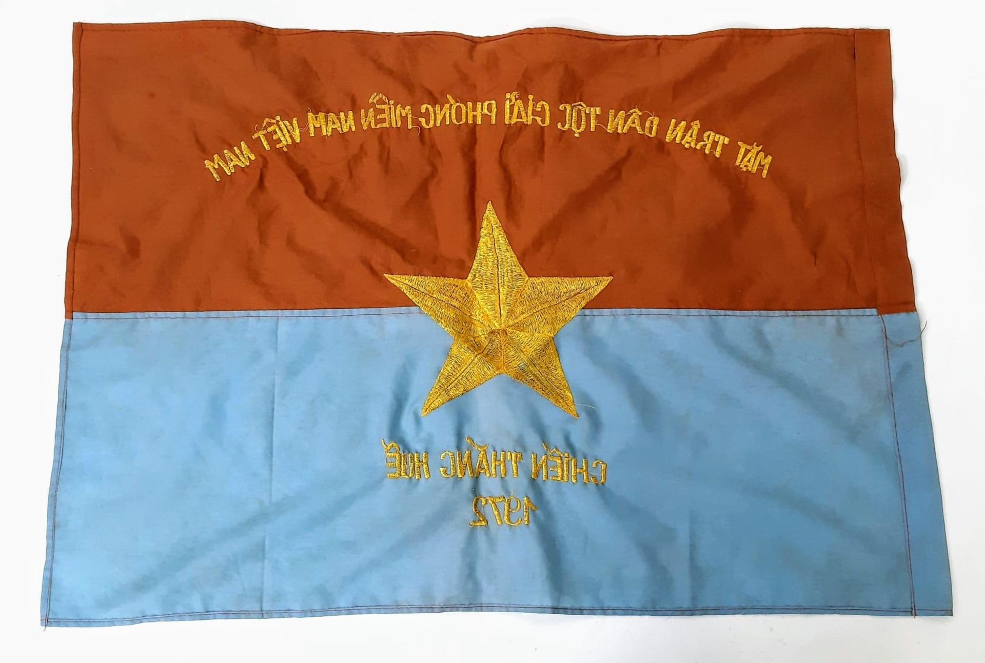 Vietnam War Era Vietcong Victory Flag. “National Liberation Army of Vietnam” “Victory” Thang Hue - Image 2 of 2