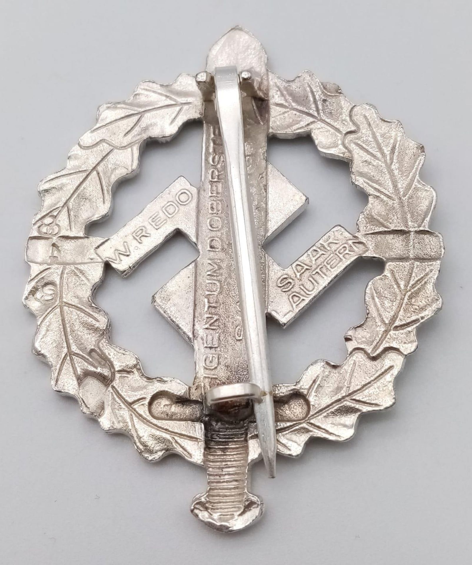 WW2 German Silver Grade SA Sports Badge. Makers marked on rear - Bild 2 aus 3