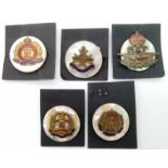 5 x WW1 British Sweetheart Badges on mother of pearl.