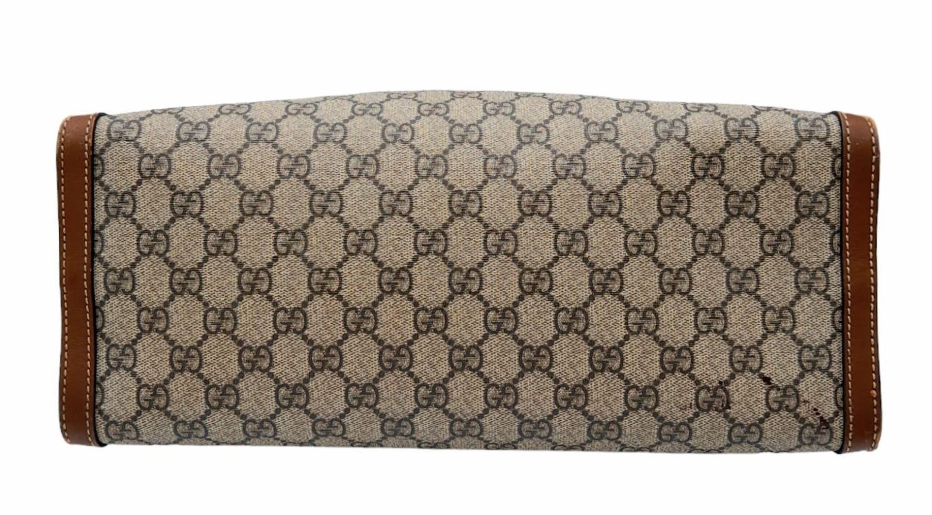 A Gucci GG padlock medium shoulder bag, gold tone hardware, brown suede leather interior. Size - Image 4 of 11