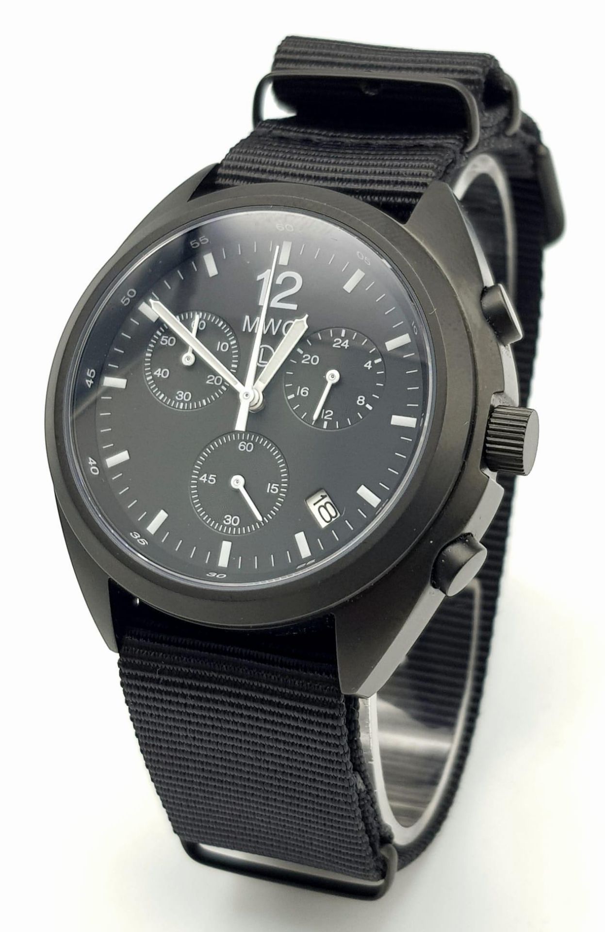 An Unworn, Full Military Specification, PVD Chronograph Watch by MWC (Military Watch Company).