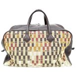 An Hermes 'Victoria' Luggage Bag. Textile and leather exterior with silver-toned hardware, 5