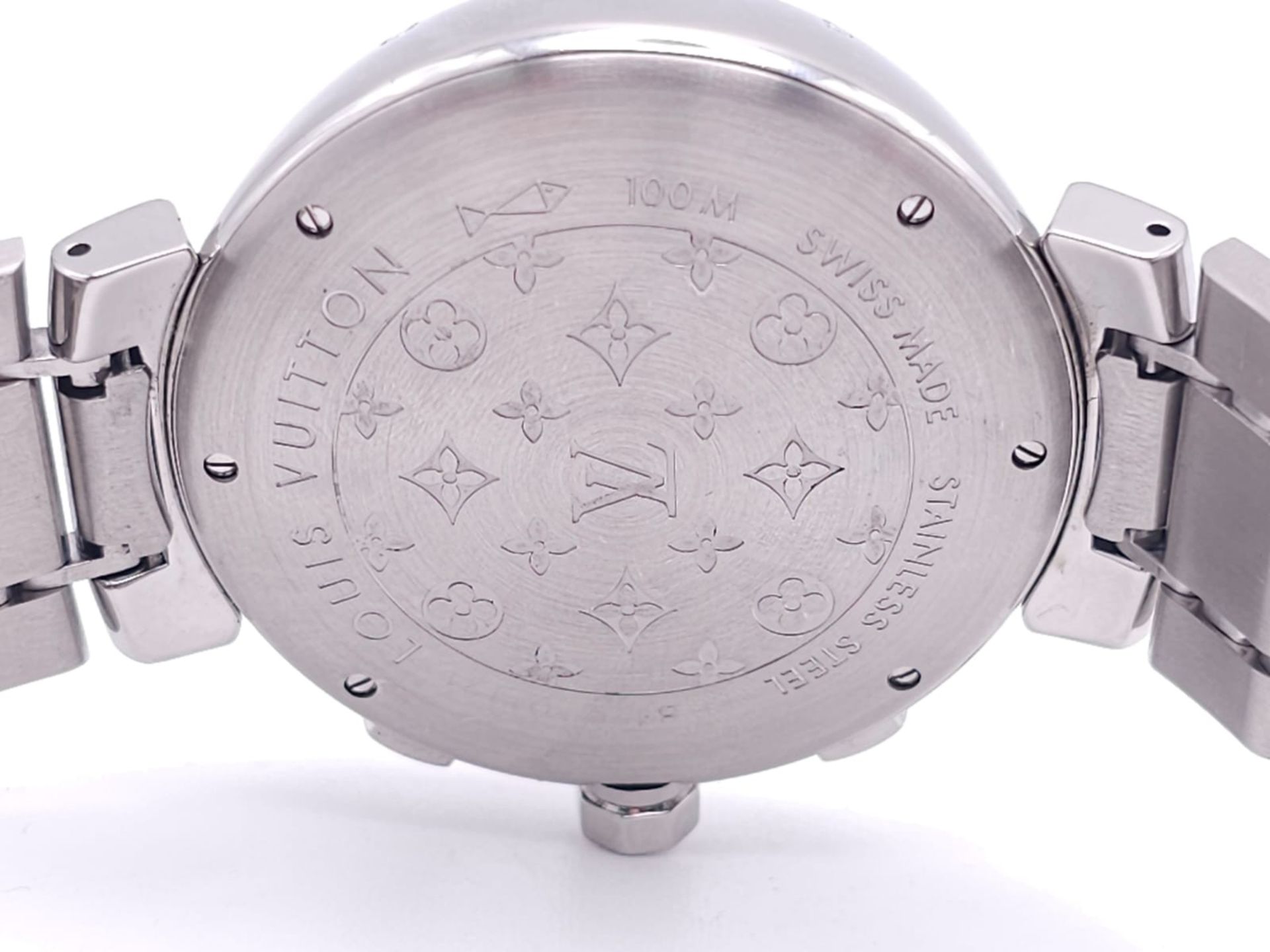 A Louis Vuitton Automatic Gents Chronograph Watch. Stainless steel bracelet and case - 43mm. Dark - Image 7 of 8