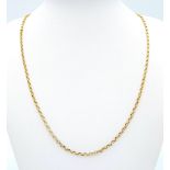 A 9 K yellow gold chain necklace, length: 56 cm, weight: 7.2 g.