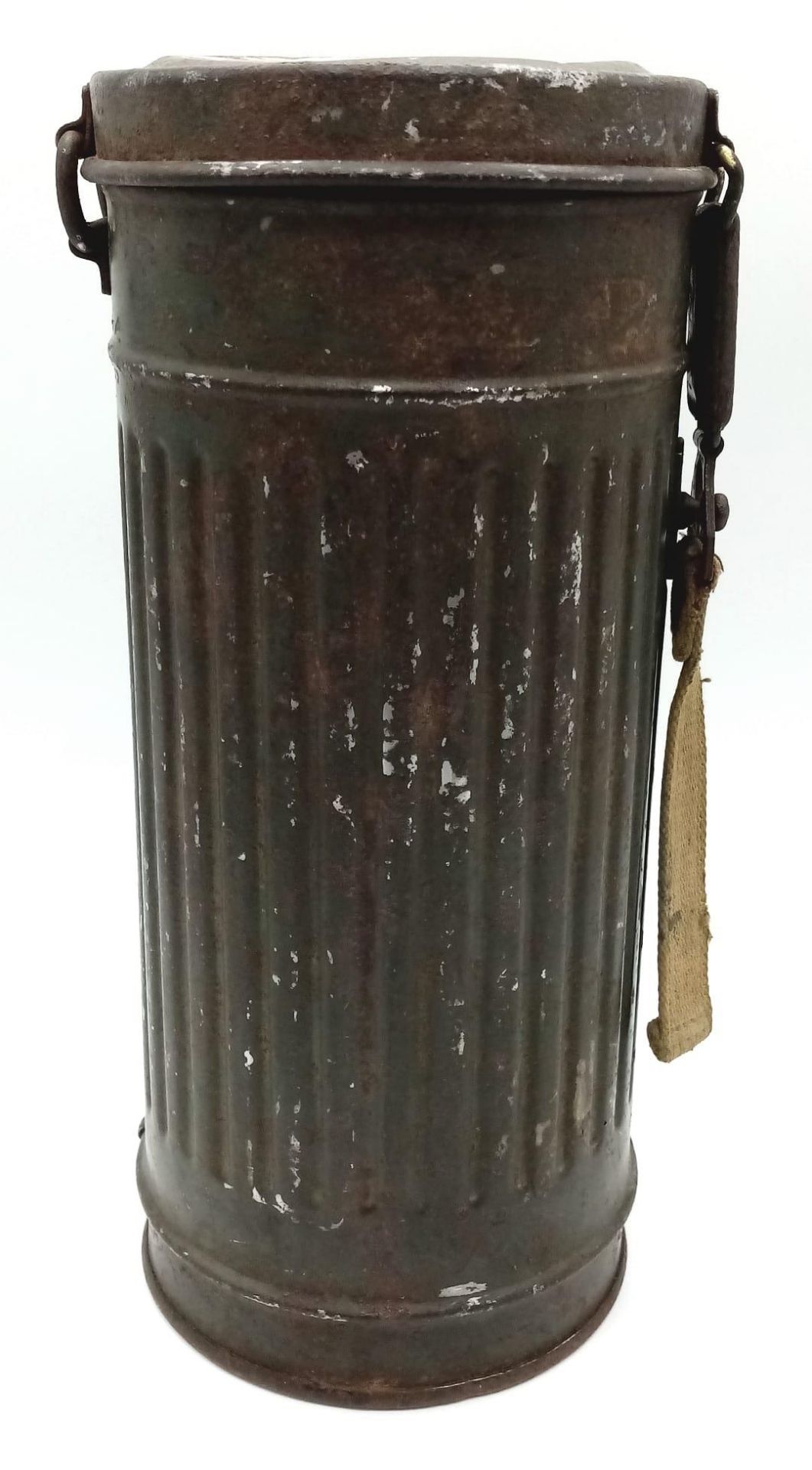 WW2 German Medics Gas Mask Canister with the soldier’s name on the bottom. Medics would often use - Image 4 of 8