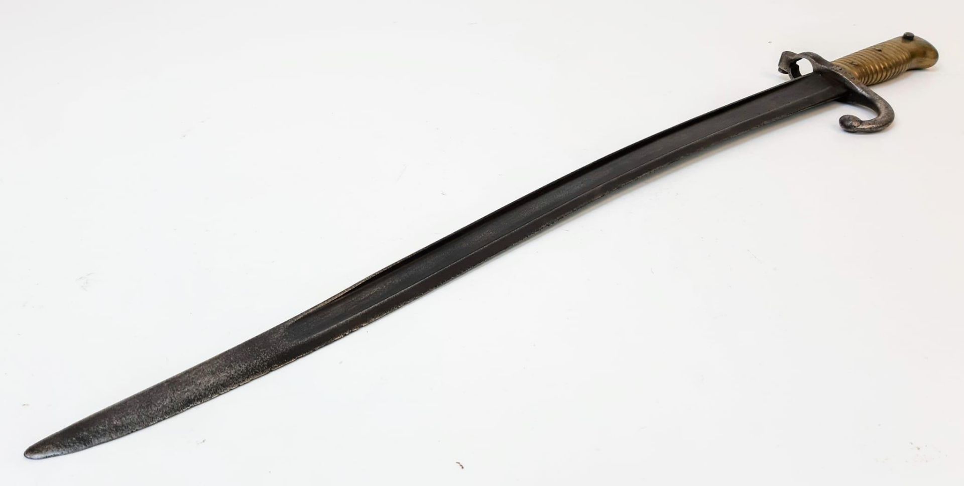 A WW1 French 1866 Model Chassepot Sword Bayonet. - Image 3 of 7