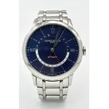 A Baume and Mercier Automatic Dual Time Gents Classima Watch. Stainless steel bracelet and case -