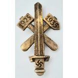 3 rd Reich Gau Essen Gold Grade Badge (Solid Gilded Brass).
